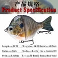 thumbnail image 2 of BESTSKY 1PCS 9CM 34.5G Glide Bait Single-jointed Plastic Swimbait Sunfish Fishing Bass Lures, 2 of 6