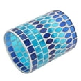 thumbnail image 4 of Portavelas votivo de mosaico, portavelas de vidrio hecho a mano para decoración del hogar, azul, 4 of 8