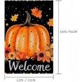 thumbnail image 4 of Pumpkin Garden Flag 12X18Inch Double Side,Autumn Maple Leaves Fall Yard flag Welcome Thanksgiving Outside Small Garden Flag Decorative,Fall Outdoor Flag for Holiday Patio Courtyard, 4 of 6