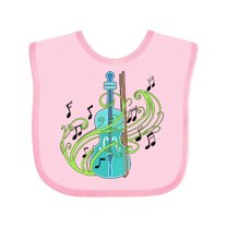 Inktastic Violin with Musical Notes and Swirls Boys or Girls Baby Bib