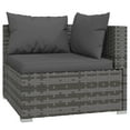 thumbnail image 4 of vidaXL 6 Piece Patio Lounge Set with Cushions Poly Rattan Gray, 4 of 7