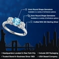 thumbnail image 2 of Gem Stone King 925 Sterling Silver Swiss Blue Topaz and Lab Grown Diamond Engagement Ring for Women | 2.00 Cttw | Round 6MM | Gemstone November Birthstone | Size 5, 2 of 6