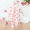 thumbnail image 3 of Ruyang Baby Girls Cute Ruffle Jumpsuit Plain Cotton Bodysuit Bowknot Headband Zipper Long Sleeve Fall Winter Outfit, 3 of 8