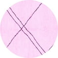 thumbnail image 1 of Ahgly Company Indoor Round Solid Pink Modern Area Rugs, 3' Round, 1 of 4