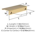 thumbnail image 3 of Amerock Streamline II 4 inch (102mm) Length Champagne Bronze Cabinet Finger Edge Pull, 25 Pack, 3 of 4