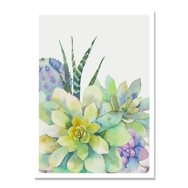 Póster nórdico de plantas suculentas, hojas de Cactus, flores, arte de pared, pósteres impresos e impresiones, pintura en lienzo, imágenes Quadro sin marco Adepaton 1236-21