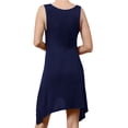 thumbnail image 2 of J. METHOD Women's Sleeveless Round Neck Flare Curved Hem Swing Tank Top Dress NEWDR61 Navy 2X, 2 of 5
