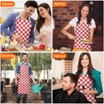 thumbnail image 4 of Red and White Checkered Pattern Apron-Garden Aprons for Women with Pockets-Cotton Linen Waterproof Kitchen Cooking Gardening Aprons Adjustable for Kitchen,Cooking,BBQ and Salon 33x27 Inch, 4 of 7