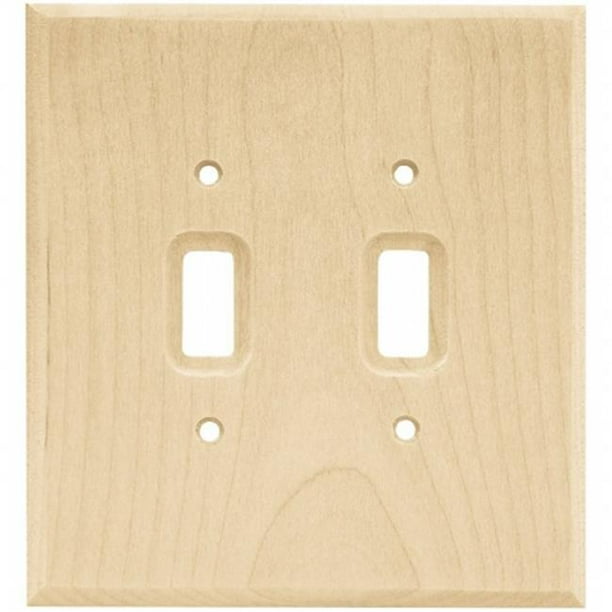 Wood Square Double Toggle Switch Wall Plate, Switch Plate & Cover