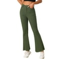 thumbnail image 1 of INSPIRE CHIC Pantalones Largos Vintage para Mujer Clásicos de Cintura Alta Jeans de Campana Verde Militar M, 1 of 1