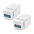 thumbnail image 5 of USB 3.0 Keystone Jack inserta adaptador de conector hembra a hembra (blanco), 5 of 5