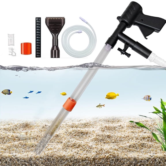 VNEKVA Fish Tank Gravel & Sand Cleaner Kit with Vacuum Pump, Water Changer
