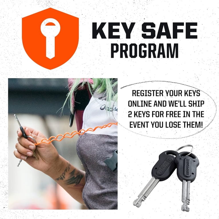 Kryptonite Kryptolok Bike U-Lock - 12.7mm Anti-Theft Security With Bracket & Keys For Bicycles & Scooters