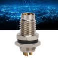 thumbnail image 1 of M8 Connector, M8 Aviation Panel Connector IP67 Brass Nickel Plug Connector Metal Interface  for Socket for Industry, 1 of 8