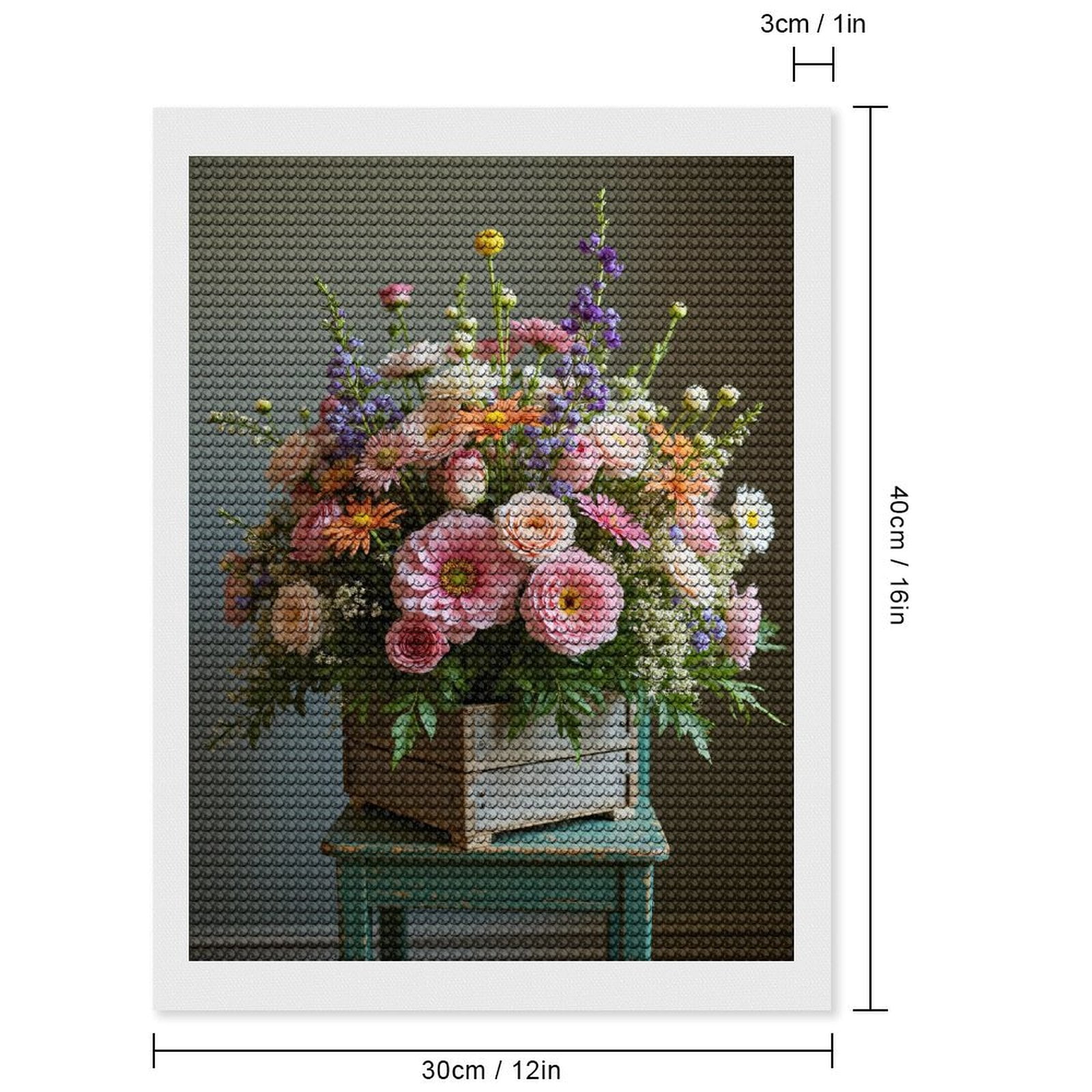 Diamond Art Kits for Adults - Blooming Floral Arrangement Display 5d Diamond Painting for Adults, Diamond Art for Adults Beginners, Frameless Diamond Painting Kits for Adults for Home Wall Decor