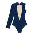 thumbnail image 6 of inhzoy Asymmetric Leotards for Women Shiny Rhinestone Gymnastics Dance Bodysuit Navy Blue XXL, 6 of 7