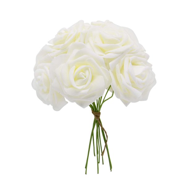 10pcs/set PS Artificial Flower, Romantic Grey Artificial Flower Stem For Wedding Home Room Decoration, All Season