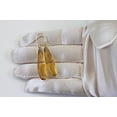 thumbnail image 2 of 14k Gold Filled Simulated Topaz Earrings Champagne Long Narrow Faceted Teardrops Simple 2 Inch, 2 of 5