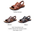 thumbnail image 6 of CHICVOMEY Men's Sandals Premium Genuine Leather Summer Sandals for Men with Massage Footbed Slip-Resistant Sole Comfortable Outdoor Casual Slide Sandals, 6 of 6