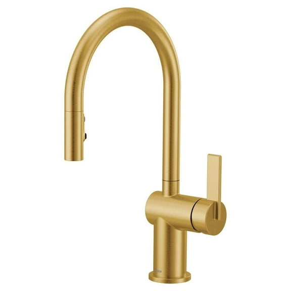 Moen 7622 Cia 1.5 GPM Single Hole Pull Down Kitchen Faucet - Gold