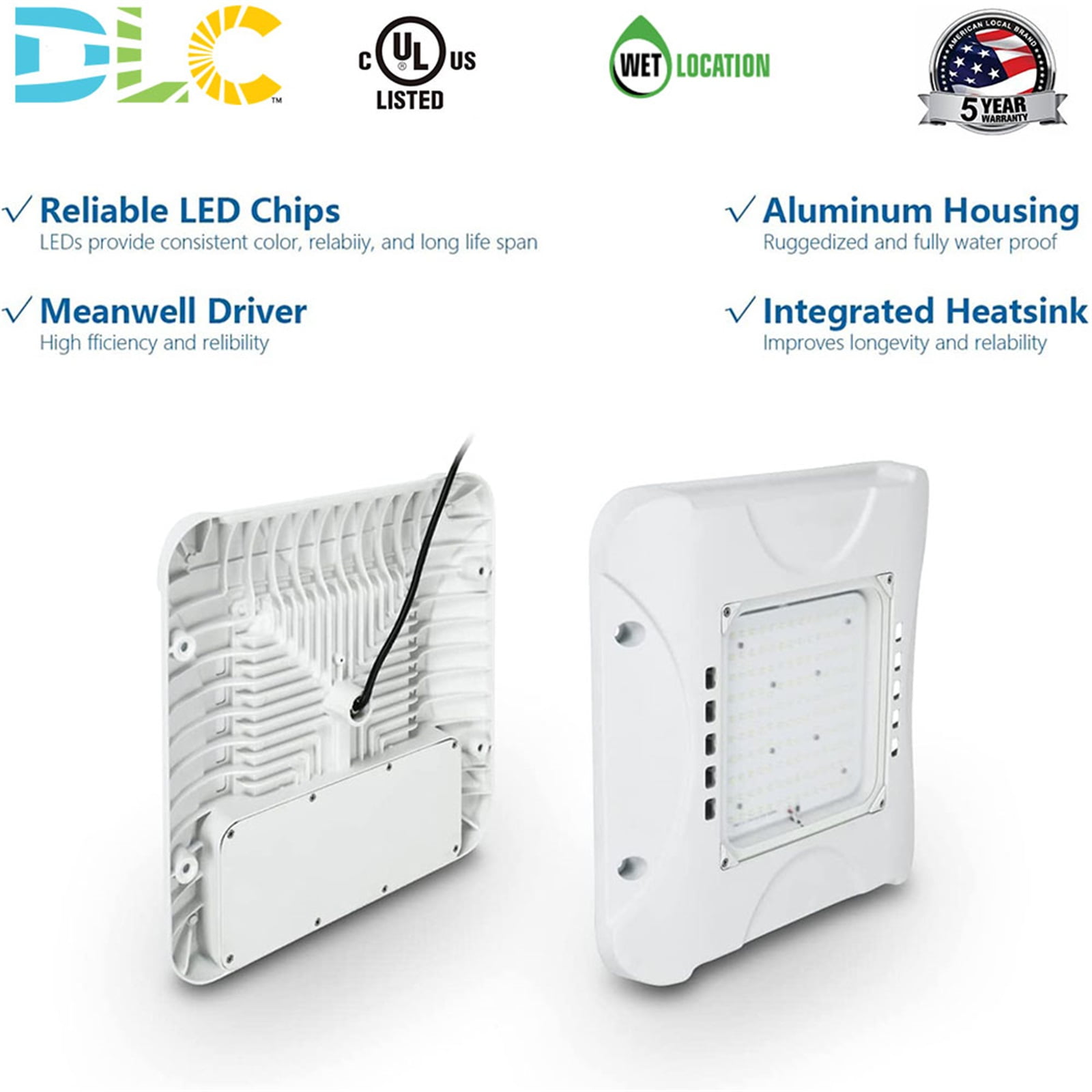 Chiuer LED Canopy Garage Light 100W 120W 150W 5000K 100-277V 1-10V Dimming