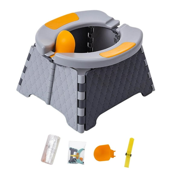 Portable Foldable Training Potty Seat for Kids Baby Convenient Installation grey