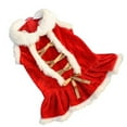 thumbnail image 2 of Noël pour Chien Rouge Jupe Chiot Robe d'Hiver Vêtements pour Animaux en Velours Costume Chaud, 2 of 10