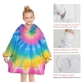 thumbnail image 6 of Rainbow Tie Dye Mandala Pattern Blanket Hoodies for Kids 6-13YR Oversize Wearable Blanket Hoodies for Boys Girls Teens, 6 of 7