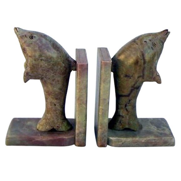Sujetalibros de delfín de piedra jabón INDIA OVERSEAS TRADING CORP 10 cm