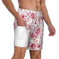 thumbnail image 3 of Goofa Rose Flowers Printed Men's Swim Trunks Board Shorts Quick Dry Mens Swimming Trunks with Compression Liner,Breathable Fit Hawaii Beach Shorts-Large, 3 of 9