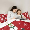 thumbnail image 5 of Manfei Cartoon Snowman Bedding Comforter Set for Kids, Kawaii Snowflakes Twin Comforter Sets, Red Christmas Bedding Set, Ultra Soft Home Decor, Reversible 2pcs, 5 of 8
