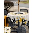 thumbnail image 6 of Square Outdoor Tablecloth with Umbrella Hole Academic Cap Diploma Outside Table Cloth Waterproof Patio Table Cover Modern Graduation Star Burlap Zipper Tablecloths for Picnic Party Camping 54x54 Inch, 6 of 8