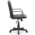 thumbnail image 4 of Hodedah Chaise de Bureau Pivotante à Hauteur Réglable à Mi-Hauteur en Cuir PU Noir, 4 of 7