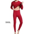 thumbnail image 2 of Qarigey Ropa interior térmica para hombre, ropa interior elástica de manga larga con cuello para invierno, ropa interior para exteriores, Camisetas Vino tinto XXXL, 2 of 6