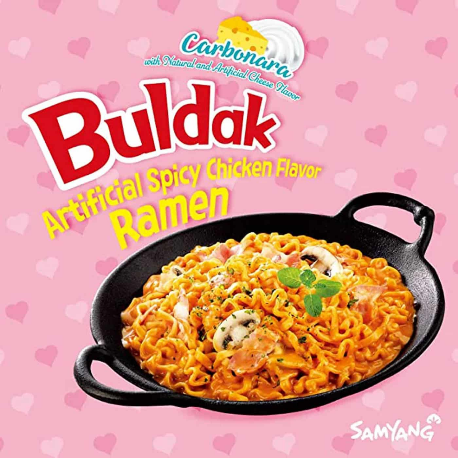 SAMYANG Buldak Carbonara Hot Chicken Flavor Ramen, Stir Fried Instant Noodle 2-PACK 22.90 Oz (650 g)