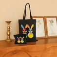 thumbnail image 2 of GOSMITH Hanging With My Peeps Colorful Bunny Easter Day Gifts Party Supplies 2 Pcs Canvas Tote Bags Cute Aesthetic Tote Bags with Zipper Black, 2 of 8