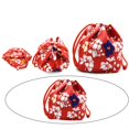 thumbnail image 2 of Xingzhi Japanese Drawstring Bag Coin Purse Lunch Bag Food Pouch Red, 2 of 8