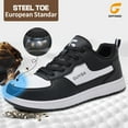 thumbnail image 2 of LAoutun Work Shoes for Men Steel Toe Shoes for Men Cushioning Steel Toe Construction Footwear Black, 2 of 6
