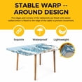 thumbnail image 4 of Blue Snowman Christmas Table Cloths for 4 Foot Rectangle Tables, Xmas Tree Snowflake Winter Elk Patio Waterproof Elastic Fitted Tablecloths, Washable Rectangular Table Cover for Camping, 4 of 8