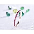 thumbnail image 3 of Ruby Amethyst Wedding Stacking Half Eternity Band Minimalist Gift For Her 925 Sterling Silver Rose Gold Plated Gemstone Jewelry For Women Gift, 3 of 5
