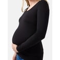 thumbnail image 2 of Ingrid & Isabel For Every Belly Women's Maternity Scoop Tee with Long Sleeves, Sizes S-XXL, 2 of 8