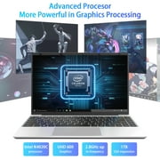 14.1in Windows 11 Pro Laptop, 8GB DDR4, 512GB SSD Computer, Intel Celeron, 1920x1080, 1TB Expansion, Silver