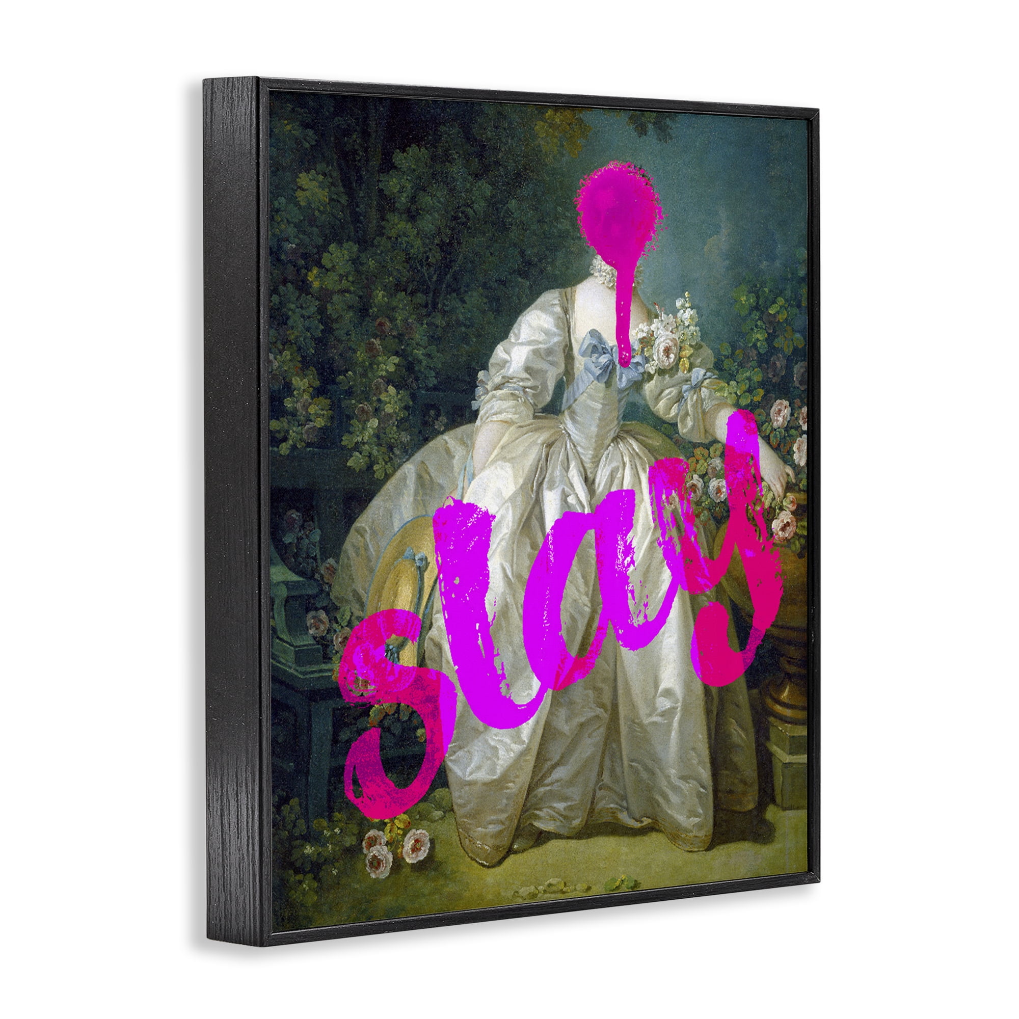 Slay Classical Baroque Gown Black Framed Giclee Art, design by Lil' Rue