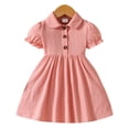 thumbnail image 5 of Ulanda Toddler Baby Girl Polo Dress Short Sleeve Golf Tennis Pleated Dress Summer Playwear Sundress School Uniform (Pink,6-9 Months), 5 of 9