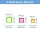 thumbnail image 2 of Uxcell 440 Pcs Pegatinas de Gemas para Manualidades, 5 Hojas de Pegatinas de Gemas Brillantes Autoadhesivas, Multicolor, 2 of 5