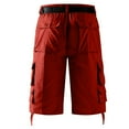 thumbnail image 3 of MIXUE Mens Shorts Summer Solid Color Cargo Pocket Large Size Outdoor Cargo Mens Workout Shorts Daily-Wear,Red,29, 3 of 3