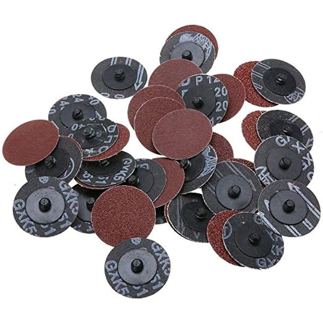 Jinsinto 40pcs 50mm 24/60/120/240 Grit Roll Lock Sanding Discs R Type Sandblasting Abrasive Pads