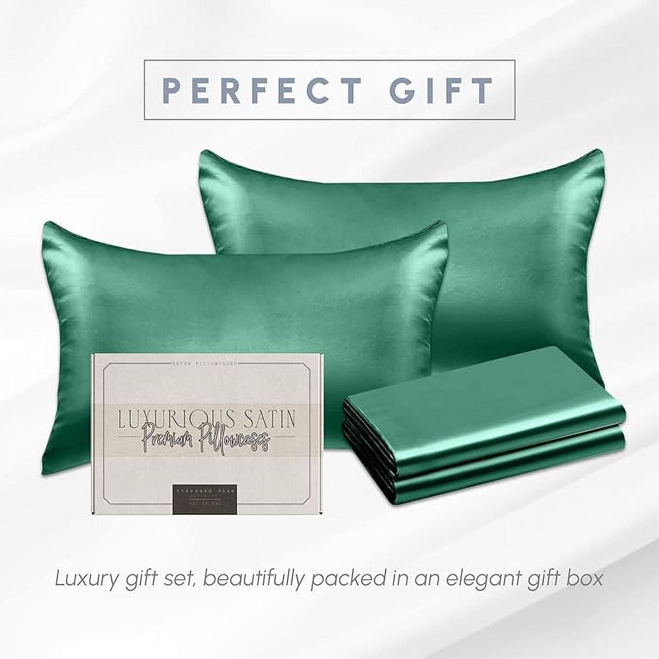 6 Pieces Pillowcase Set with Hidden Zipper closure, Standard/Queen, Hunter Green
