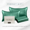 thumbnail image 6 of Elegant Comfort 6-PACK Cooling Viscose Satin Pillowcase Set with Hidden Zipper closure, Silky Smooth for Best Hair and Skin Care-Beautiful Gift Box-6-Piece Satin Pillowcase Set, King, Hunter Green, 6 of 9