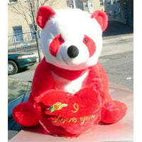 American Made Giant Stuffed Red Panda Bear 32 Inch Soft with I Love You Heart